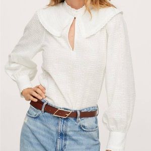 Mango baby doll collar blouse